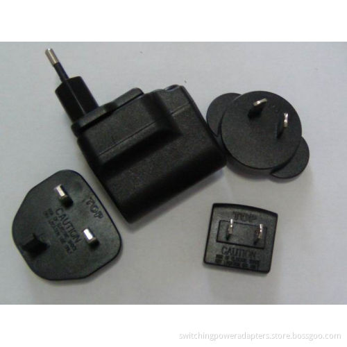 6w Travel Charger Adapter 6p/ Np With Interchangeable Plug Us , Ue , Uk , Au